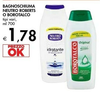 Bennet Neutro Roberts O Borotalco Bagnoschiuma offerta