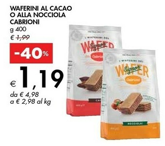 Bennet Cabrioni Waferini Al Cacao O Alla Nocciola offerta