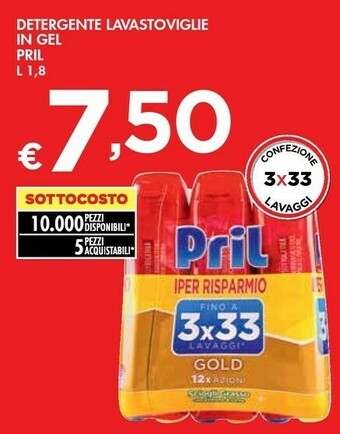 Bennet Pril Detergente Lavastoviglie In Gel offerta
