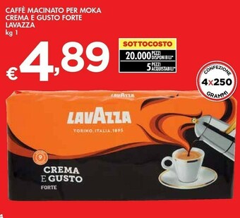 Bennet Lavazza Caffe Macinato Per Moka Crema E Gusto Forte offerta