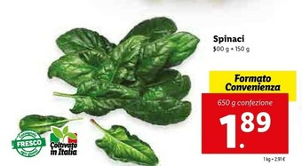 Lidl Spinaci offerta
