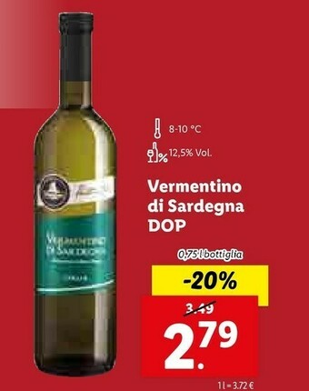 Lidl Vermentino Di Sardegna Dop offerta