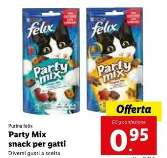 Lidl Purina Felix Party Mix Original 60 G offerta