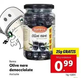 Lidl Baresa Olive Nere Denocciolate offerta