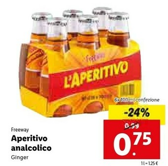 Lidl Freeway Aperitivo Analcolico Ginger offerta