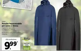 Lidl Crivit Poncho Impermeabile Per Uomo E Donna offerta