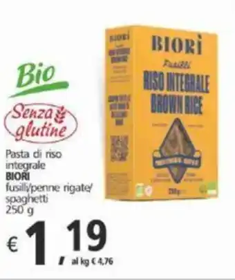 Supermercati Dok Pasta di riso integrale BIORI fusilli/penne rigate/ spaghetti 250 g offerta