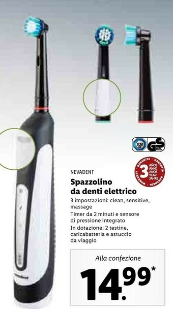 Lidl Nevadent Spazzolino Da Denti Elettrico offerta
