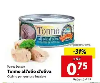 Lidl Puerto Dorado - Tonno all'Olio di Oliva offerta