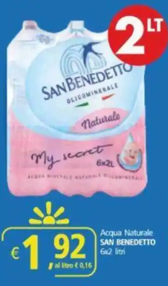 Supermercati Dok Acqua Naturale SAN BENEDETTO 6x2 litri offerta