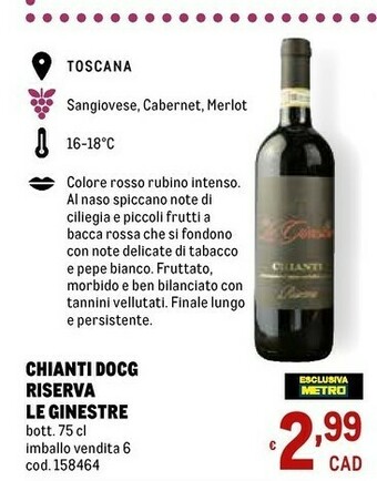 Metro Rubino Chianti offerta