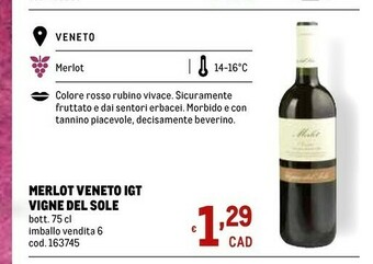 Metro Rubino Vino offerta