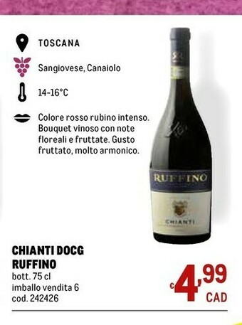 Metro Rubino Chianti offerta