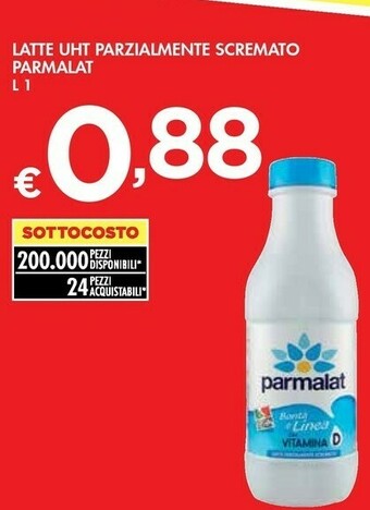 Bennet Parmalat Latte UHT Parzialmente Scremato offerta