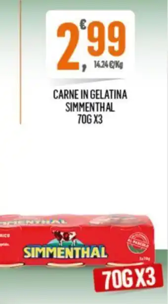 Despar CARNE IN GELATINA SIMMENTHAL 70G X3 offerta