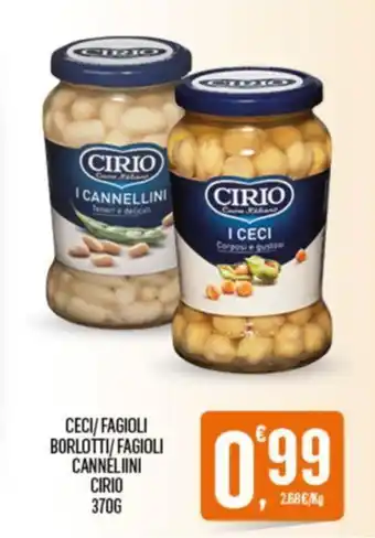 CECI/FAGIOLI BORLOTTI/ FAGIOLI CANNÉLIINI CIRIO 370 g