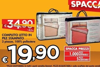 Bennet Completo Letto In Pile Stampato offerta