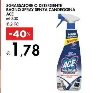Bennet Ace Sgrassatore O Detergente Bagno Spray Senza Candeggina offerta