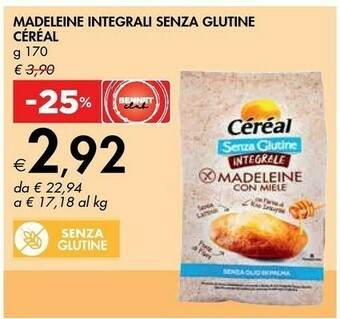 Bennet Cereal Madeleine Integrali Senza Glutine offerta
