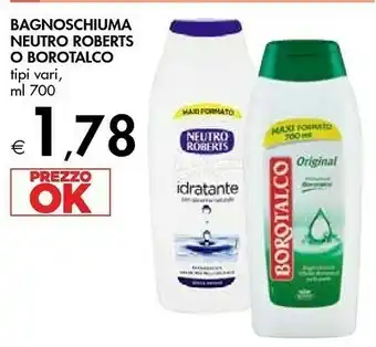 Bennet Neutro Roberts O Borotalco Bagnoschiuma offerta