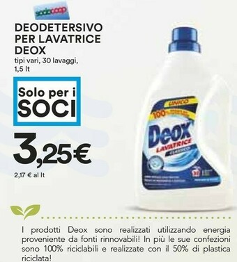 Coop Deox Deodetersivo Per Lavatrice offerta