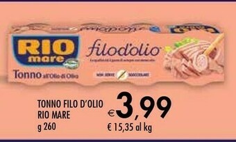 Bennet Rio Mare Tonno Filo D'Olio offerta