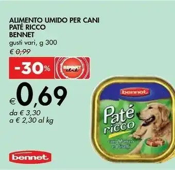 Bennet Bennet Alimento Umido Per Cani Paté Ricco offerta