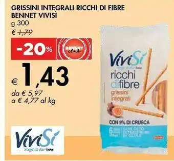 Bennet Vivisi Grissini Integrali Ricchi Di Fibre offerta