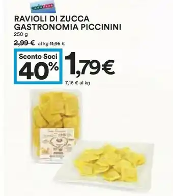 Coop Gastronomia piccinini Ravioli Funghi E Ceci 250 G(ml) offerta