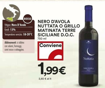 Coop Nuttata Nero d'Avola offerta