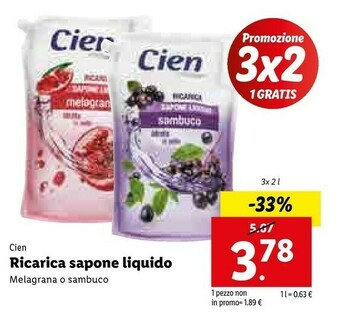 Lidl Cien Ricarica Sapone Liquido offerta