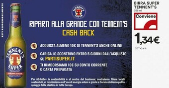 Coop Tennent's Birra Super 335 Ml offerta