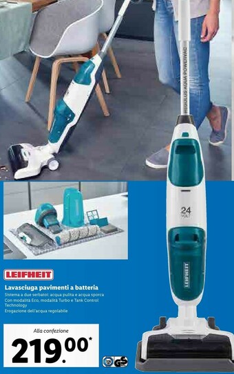 Lidl Leifheit Lavasciuga Pavimenti A Batteria offerta