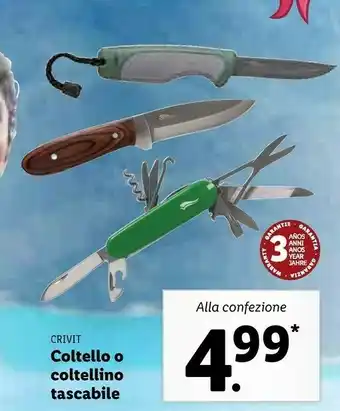 Lidl Crivit Coltello O Coltellino Tascabile offerta