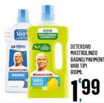 Despar DETERSIVO MASTROLINDO BAGNO/PAVIMENTI VARI TIPI 930ML offerta