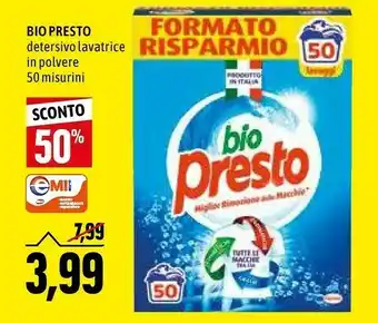Emi Supermercati Presto Detersivo in polvere offerta