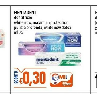 Emi Supermercati Mentadent Dentifricio offerta