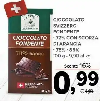 Todis Cioccolato Svizzero Fondente - 72% Con Scorza Di Arancia offerta