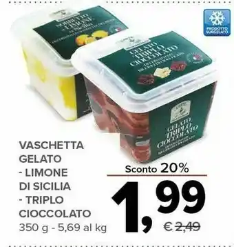 Todis Vaschetta Gelato - Limone Sconto Di Sicilia - Triplo Cioccolato offerta