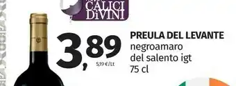 Pam Preula Del Levante Negromaro Del Salento offerta