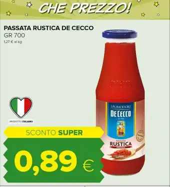 Tigre De Cecco Passata Rustica offerta
