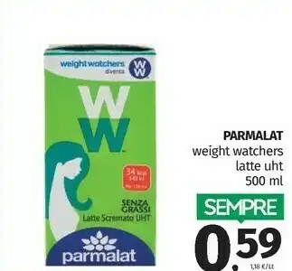 Pam Parmalat WeightWatchers Latte Scremato UHT 500 G(ml) offerta