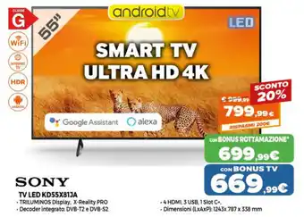Parente Expert Sony TV Led 55" KD55X81JA offerta