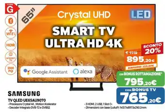 Parente Expert Samsung TV QLed 65" UE65AU9070 offerta