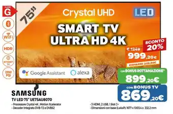 Parente Expert Samsung TV Led 75" UE75AU8070 offerta