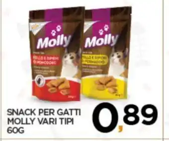 Despar SNACK PER GATTI MOLLY VARI TIPI 60G offerta