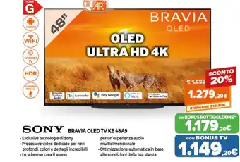 Parente Expert Sony Bravia OLed TV 48" KE 48A9 offerta