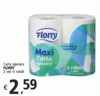 Supermercati Dok Carta Igienica FLORRY 2 veli 4 rotoli offerta