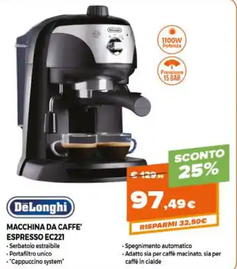DeLonghi Macchina Da Caffè Espresso EC221