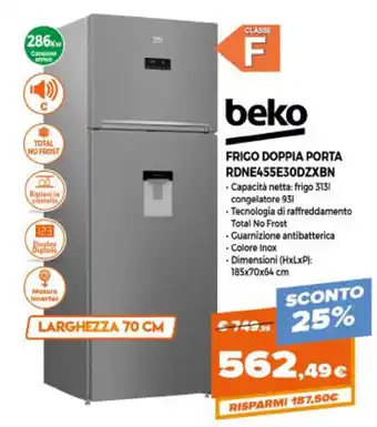 Parente Expert Beko Frigo Doppia Porta RDNE455E30DZXBN offerta